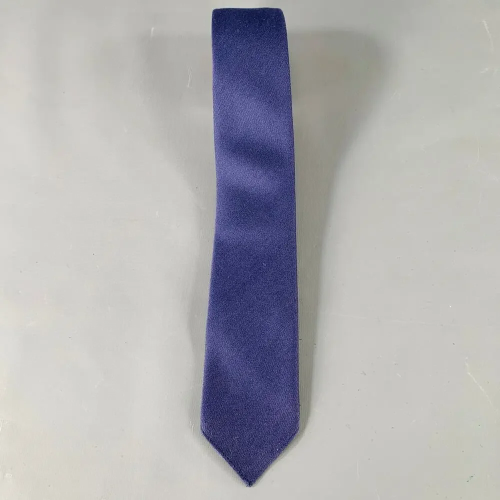 GUCCI Grey Navy Orange Stripe Skinny Silk Tie